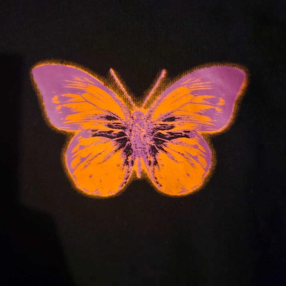 Black Hoodie with Pink Butterfly Design - Picture 3 of 6